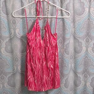 Pink zebra halter top